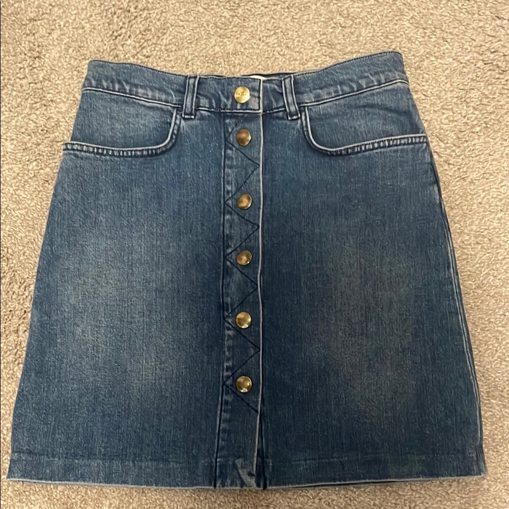 Frame Denim Button-Front Skirt GUC